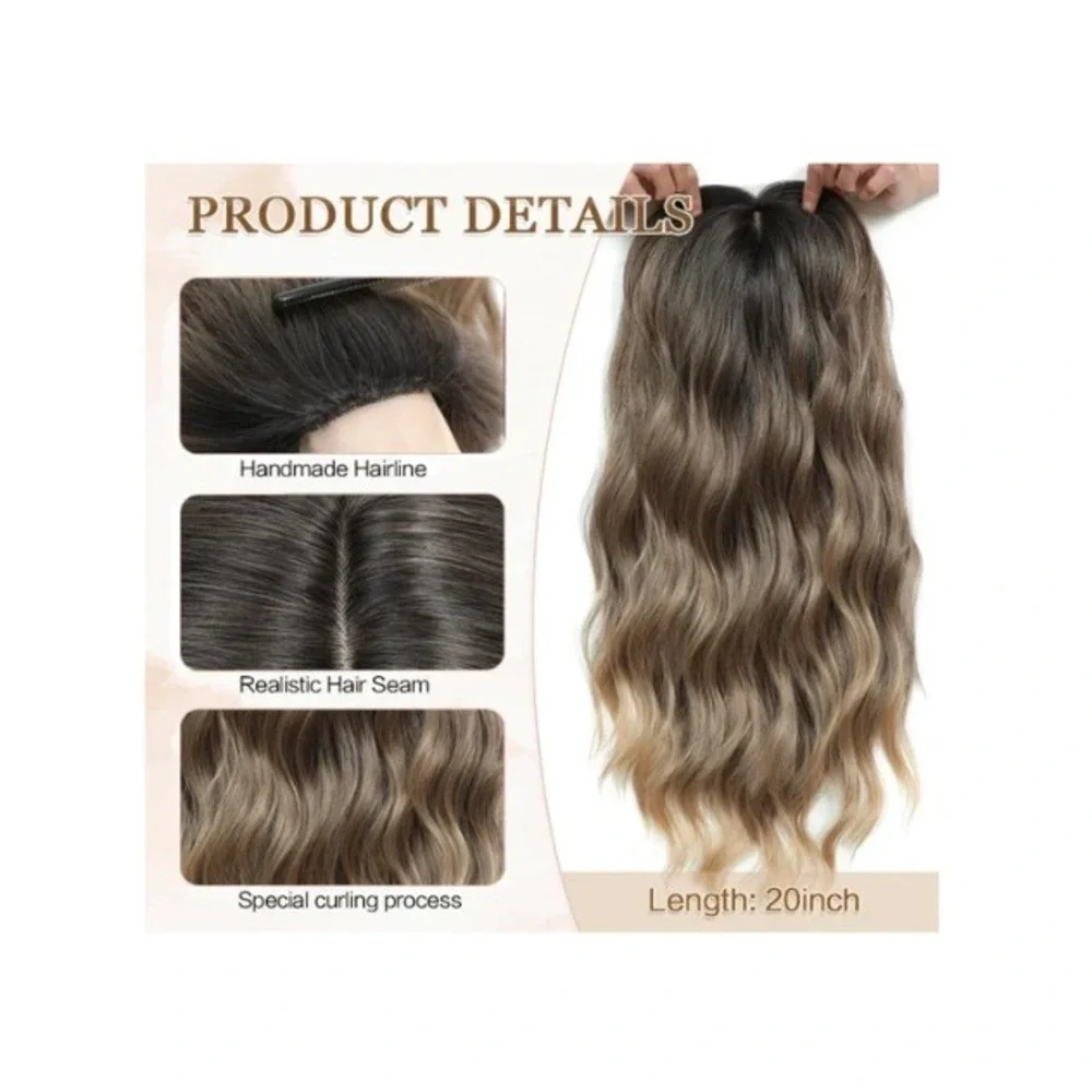 Wavy Long Clip-In Hair Extensions in Ash Brown Ombre - Elegant Volume